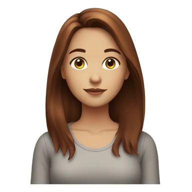 girl with brown hair and red tips of medium length hair sticker
