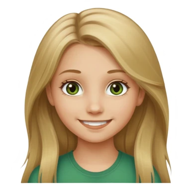 A young girl with long dirty blonde hair and hazel green eyes sticker
