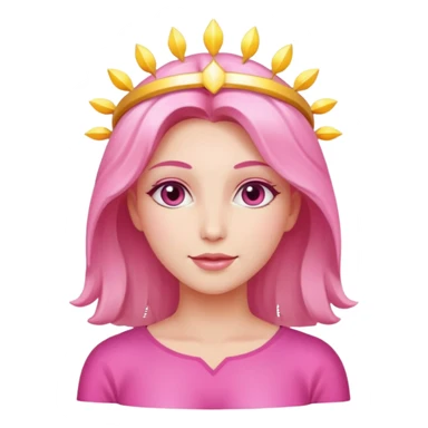 angel emoji, beautiful pink woman with a radiant halo sticker