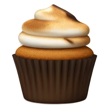 S’mores cupcake with chocolate and graham cracker sticker