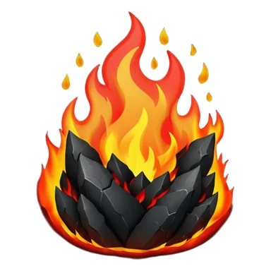 Red and black with fire with coal, hell view sticker