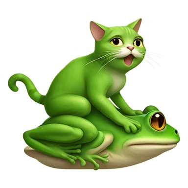 Cat riding a frog sticker
