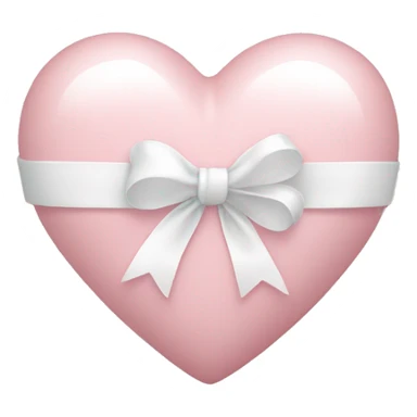 pale pink heart with white ribbon around it sticker
