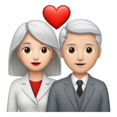 bonjour,
peux-tu générer un émoji d'un couple hétérosexuel, composé d'une femme blanche ayant les cheveux gris clair, accolée à un homme blanc avec les cheveux brun, le tout avec un cœur entre les 2 pour les lier
merci sticker