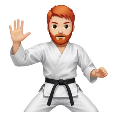 man with red hair and beard doing karate sticker