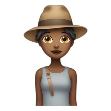 Girl wearing a hat and mask sticker