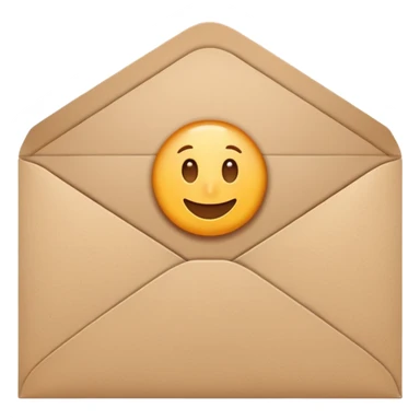 card with brown envelope sticker