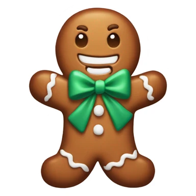 Gingerbread man with bow sticker