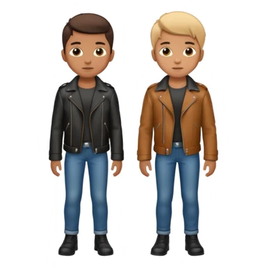 Boy in leather jocket, full body, different color leather jocket, close up sticker