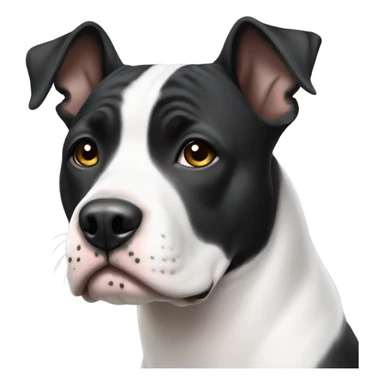 Dog black and white amstaff  sticker