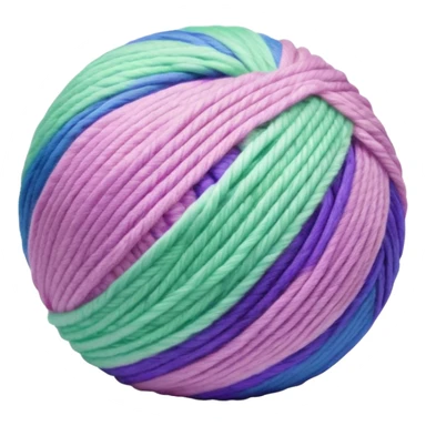 Yarn ball light pink, green blue and purple  sticker