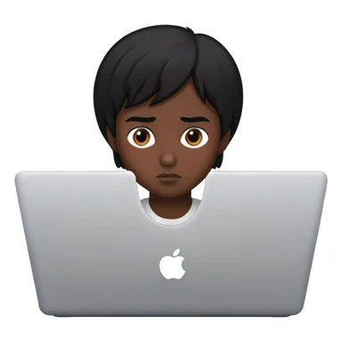 macbook user laptop hacker black hair sticker