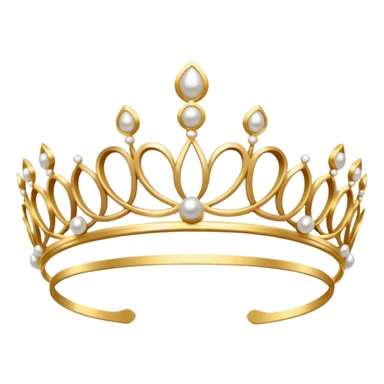 dainty gold tiara with pearls sticker