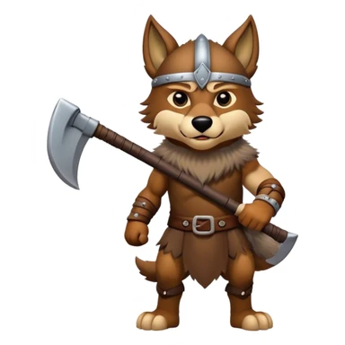 Viking wolf with axe sticker