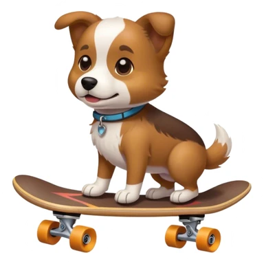 Cute dog on skateboard  sticker