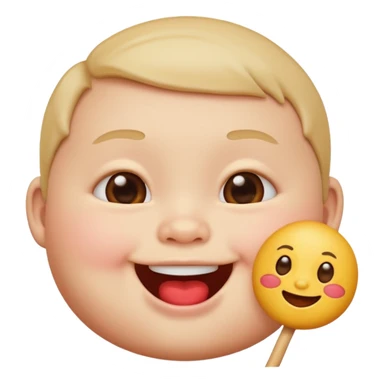 emoji cute baby with sucker sticker