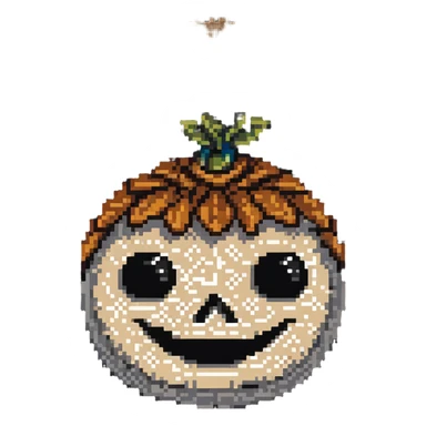 horror sackface with intricate stitching patterns and detailed burlap texture sticker