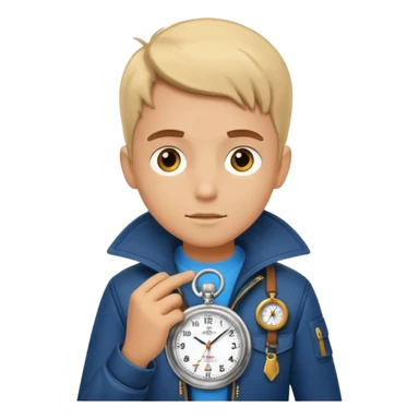 future Explorer with futuristic pocket watch sticker