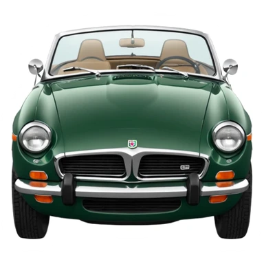 1977 British racing green Mgb roadster chrome bumper wire wheels sticker