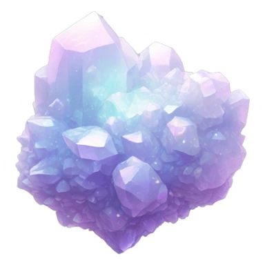 Pastel white iridescent nebula crystal cluster sticker