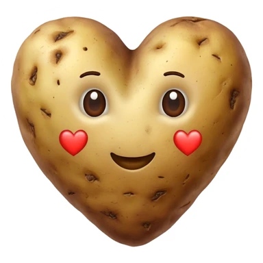 Potato in the shape of a heart sticker