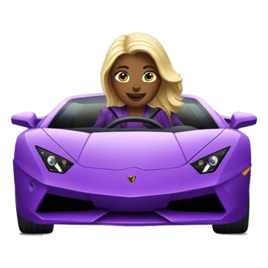  woman driving a purple Lamborghini sticker