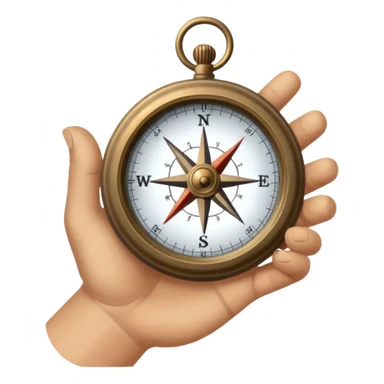 compass in a hand sticker