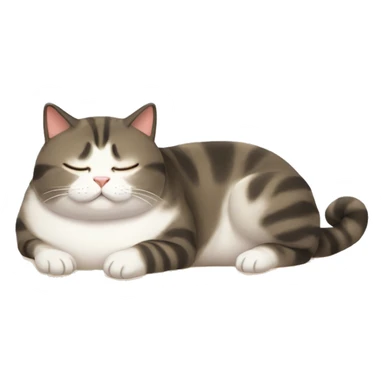 Chubby cat sunbathing  sticker