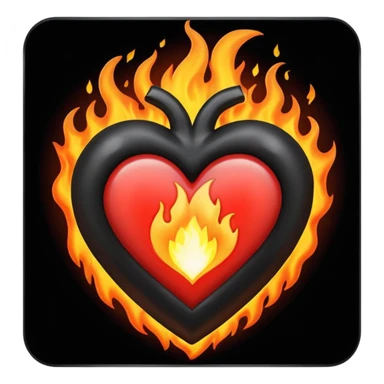 A black love hurt in black fire sticker