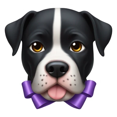 black pitbull with a bow sticker