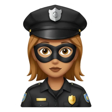 thief with police hat, thief mask, thief black prison dress. sticker