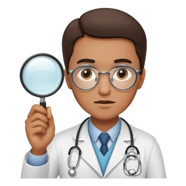 medico com uma lupa sticker