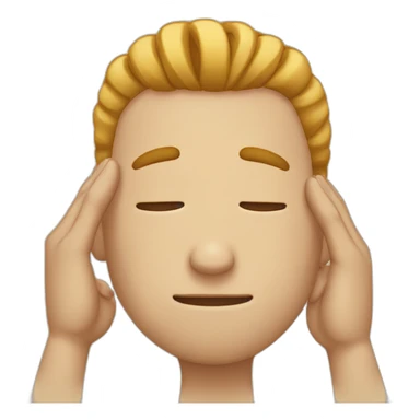 man with bun doing facepalm on his forehead sticker