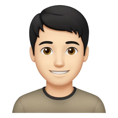 emoji of a smiling young man with black hair and blonde highlights, no beard sticker