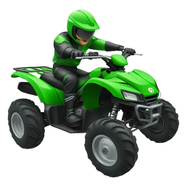 Green atv wheelie  sticker
