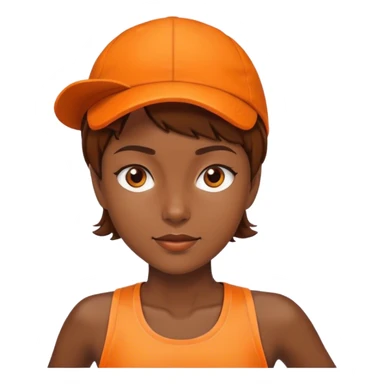 runner girl with orange hat on and short brown hair sticker