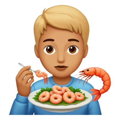 A human eating shrimp  sticker