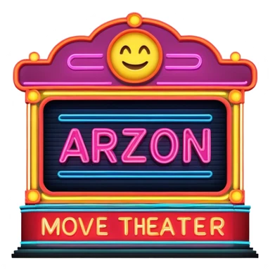 neon movie theater marquee sticker