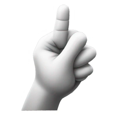 Finger holding up an L sign sticker