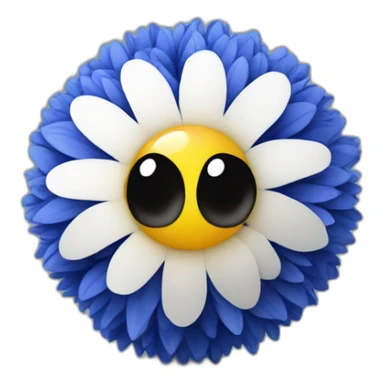 3d sphere with a cartoon cornflower texture with big underdeveloped eyes sticker