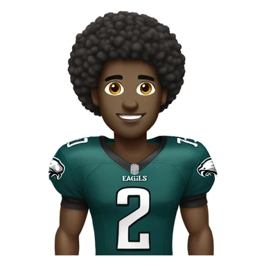 black guy with Afro and eagles jersey on sticker