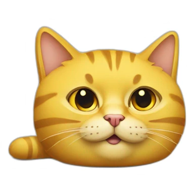 Oreiller jaune avec un chat dessus sticker