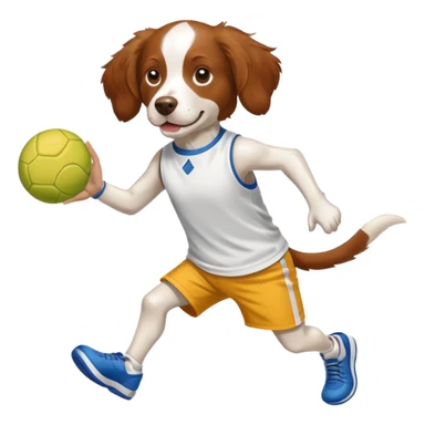 Brittany spaniel with pickkeball sticker