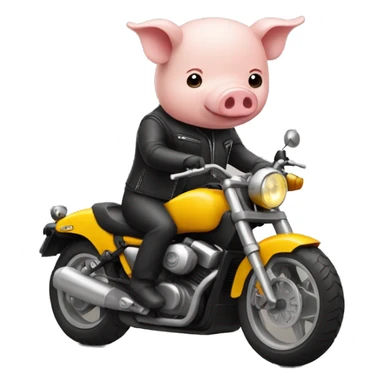 Cochon sur une moto sticker