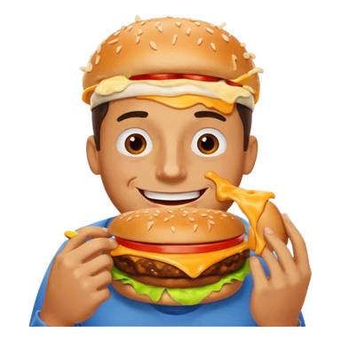 Màn eating burger sticker