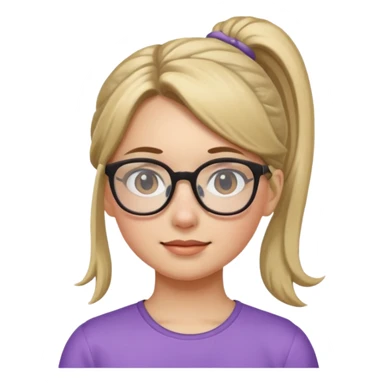 Ponytail Girl with Glasses sticker