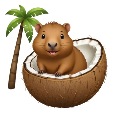 Capybara in a coconut  sticker