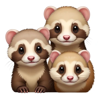 ferret with girlfriend and boyfriend  sticker