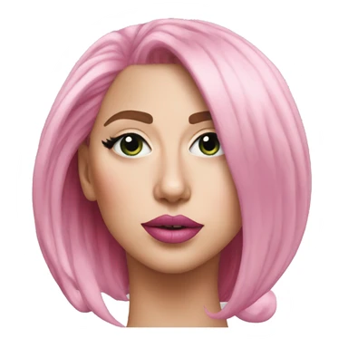 lady gaga pink hair pink lipstick  sticker