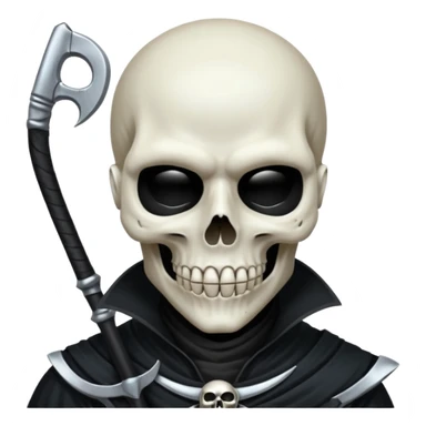 Silver skull death gothic With a scythe  sticker